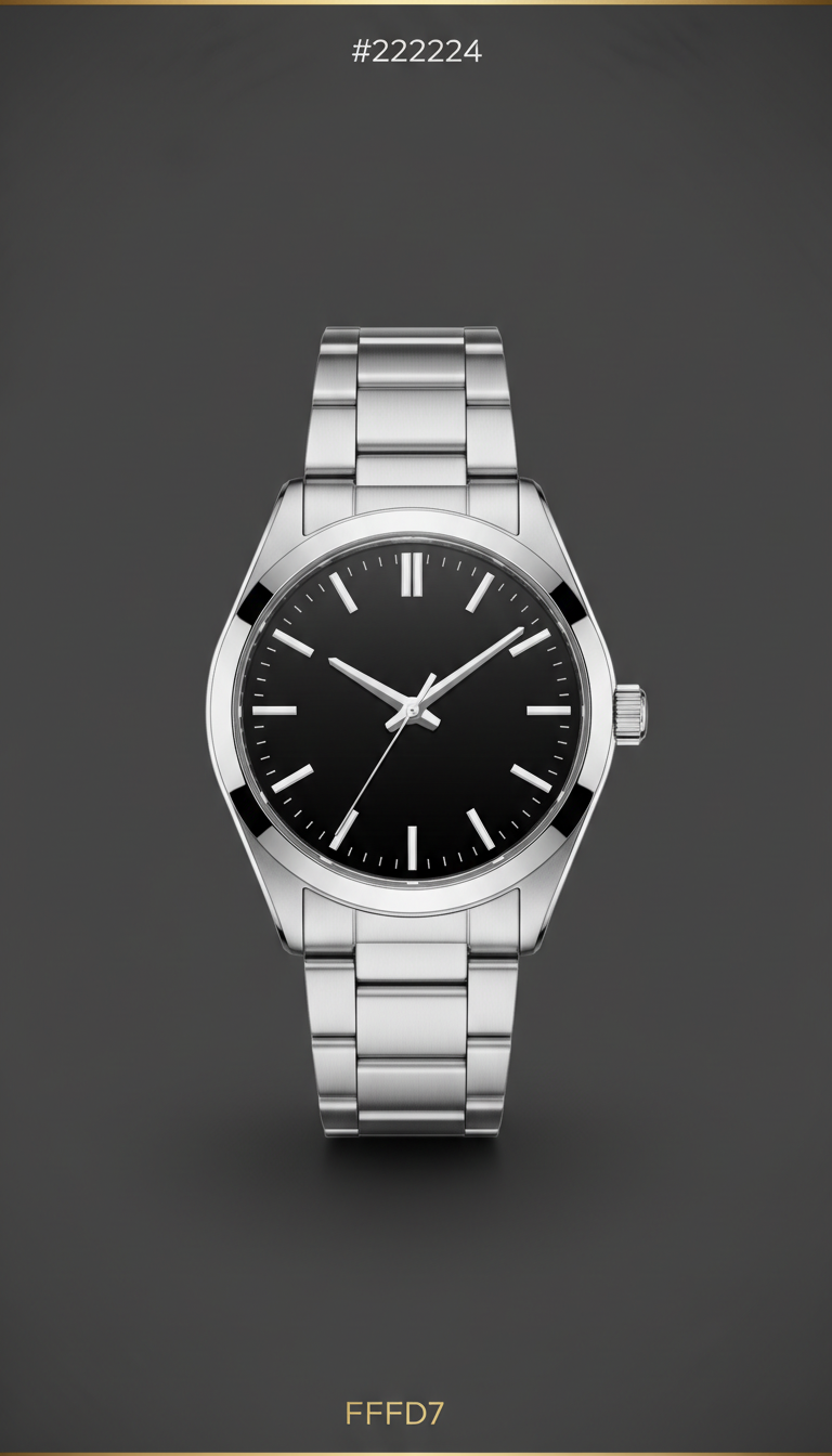 Reloj acero pulido esfera negra